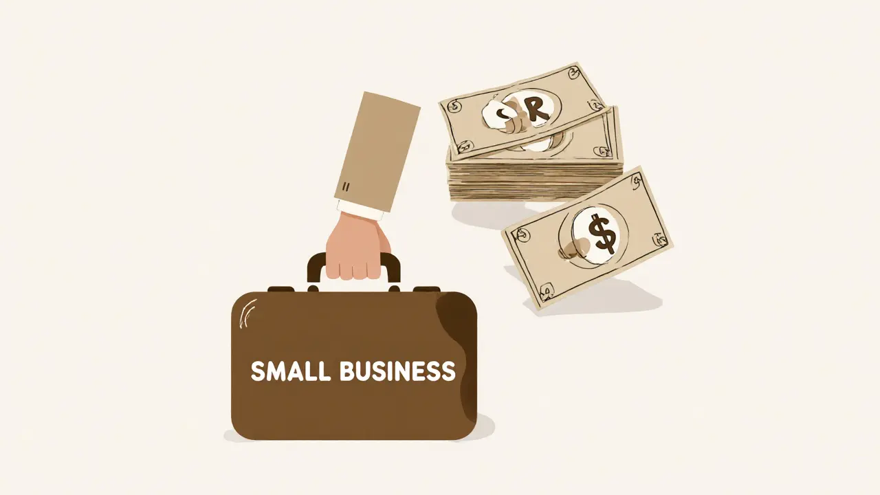 Владелец малого бизнеса получает ежемесячные выплаты от сбережений, изображён в минималистичном стиле.