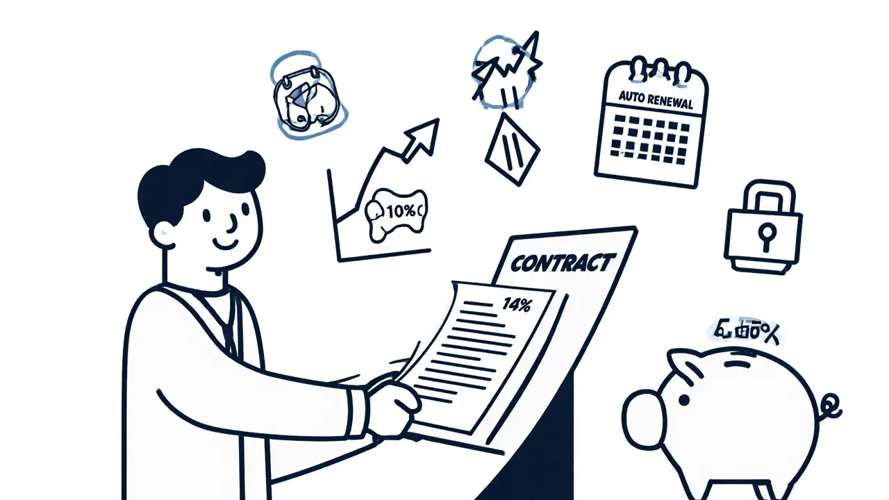 Банковский сотрудник передает договор с визуальными подсказками о скрытых условиях