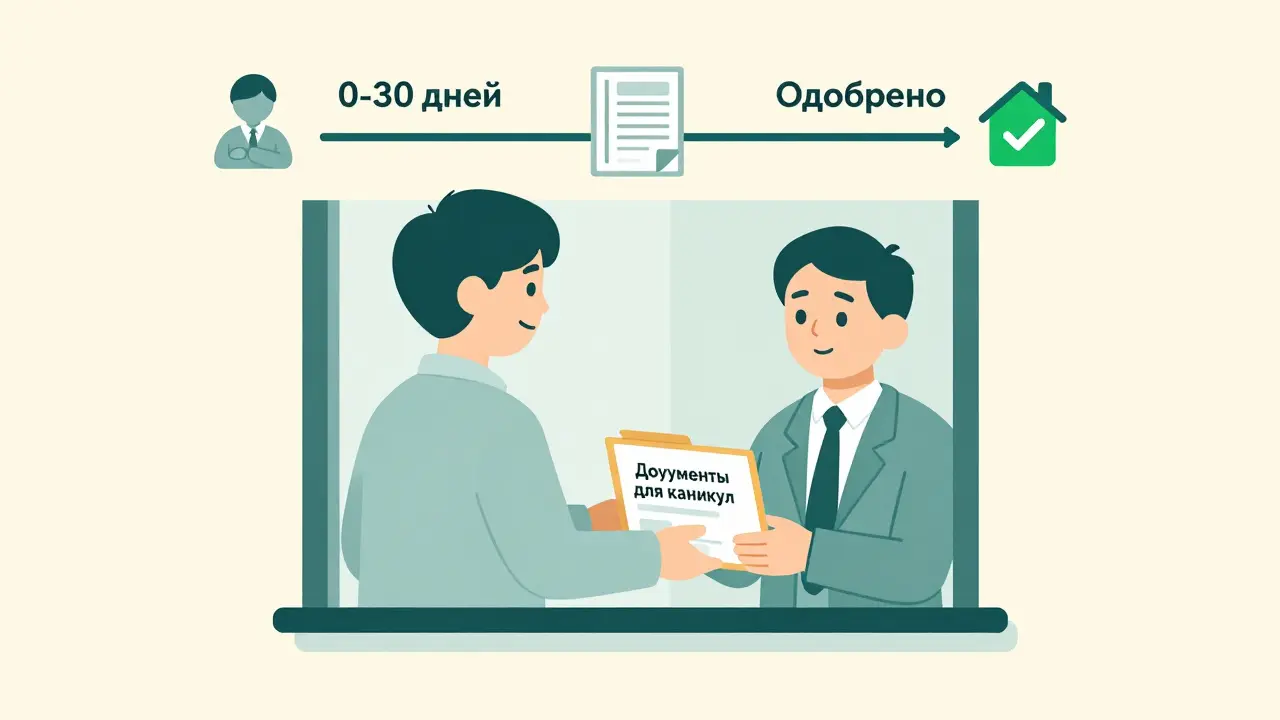 Человек передаёт документы банку для оформления ипотечных каникул