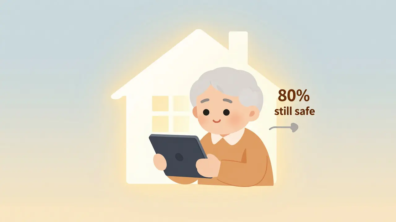 Пенсионер получает кредит, его дом защищен, несмотря на высокий остаток долга.