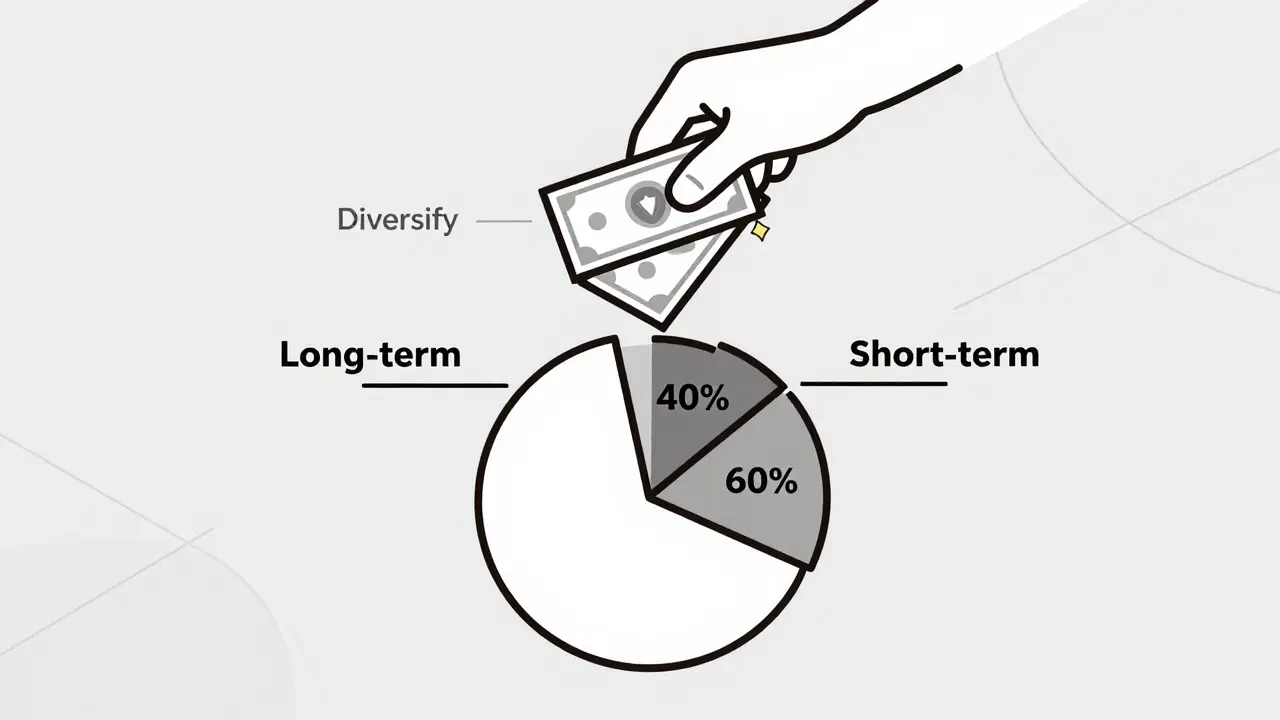 Разделенный пирог с диверсификацией вкладов и символами защиты