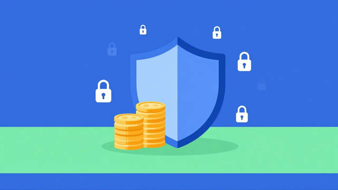Щит и замки защищают деньги от неконтролируемых трат