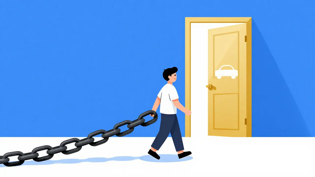 Человек освобождается от тяжелой цепи высокого процента, переходя к выгодному рефинансированию