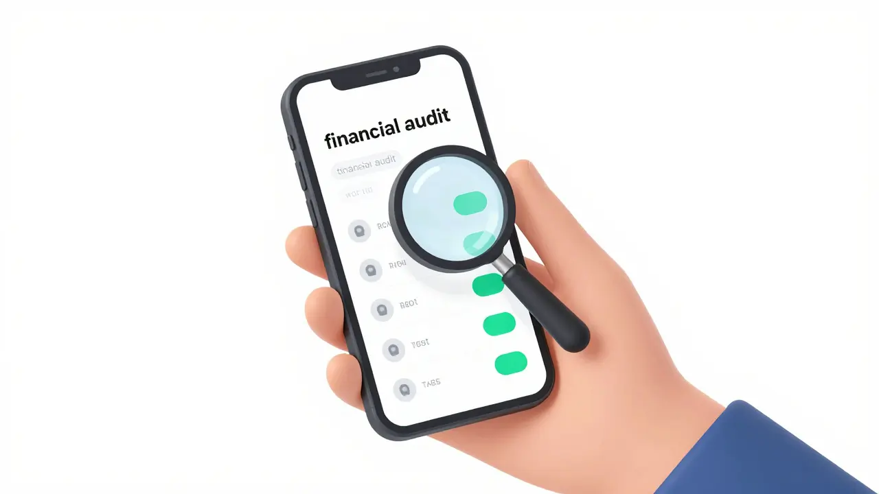 Рука с телефоном отключает ненужные платные подписки в банковском приложении