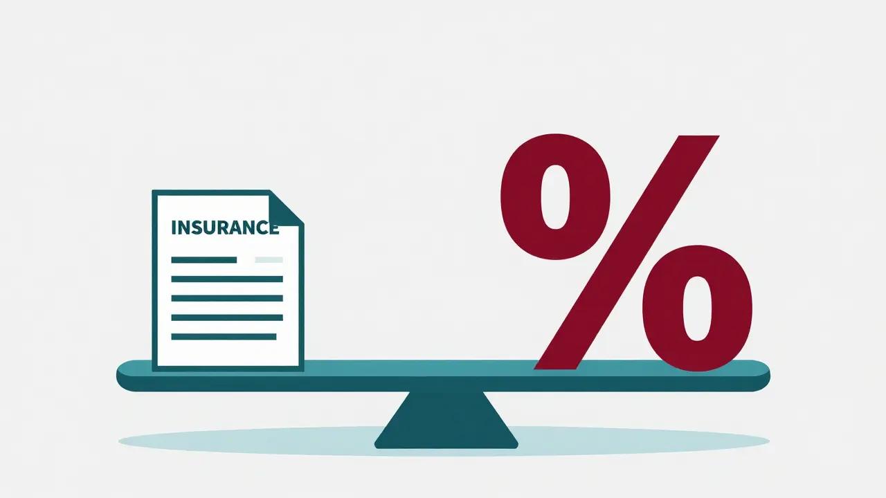 Весы, сравнивающие стоимость страховки и повышенную процентную ставку