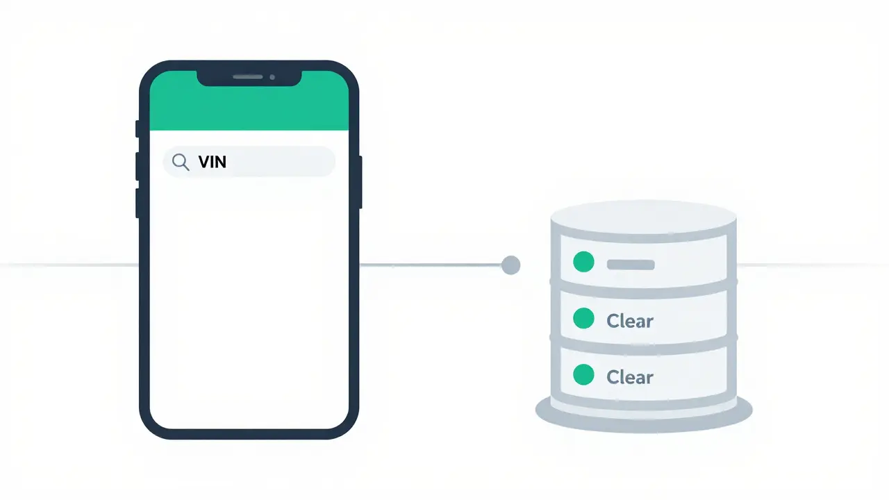 Смартфон и сервер для онлайн-проверки статуса залога по VIN